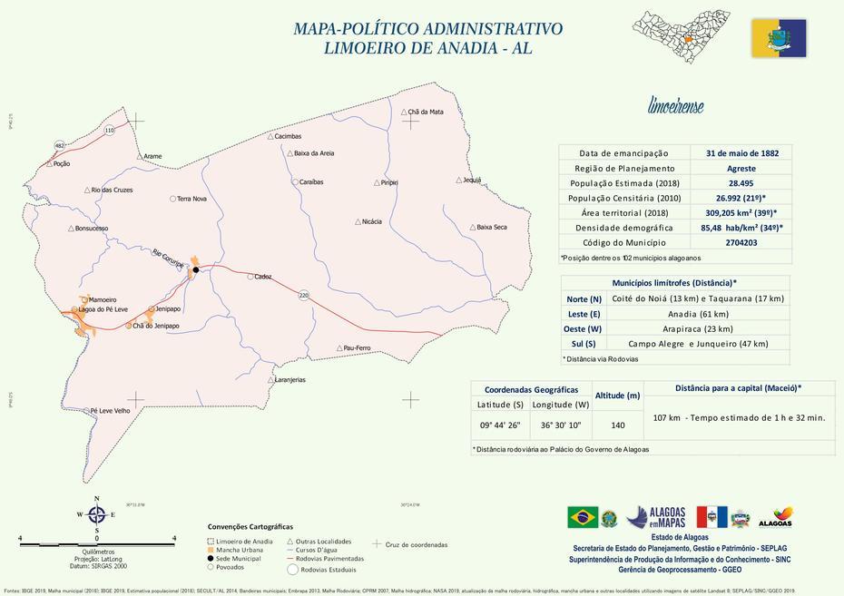 Municipio De Limoeiro De Anadia – Conjuntos De Dados – Alagoas Em Dados …, Limoeiro De Anadia, Brazil, Simple  Of Brazil, Of Brazil With Cities