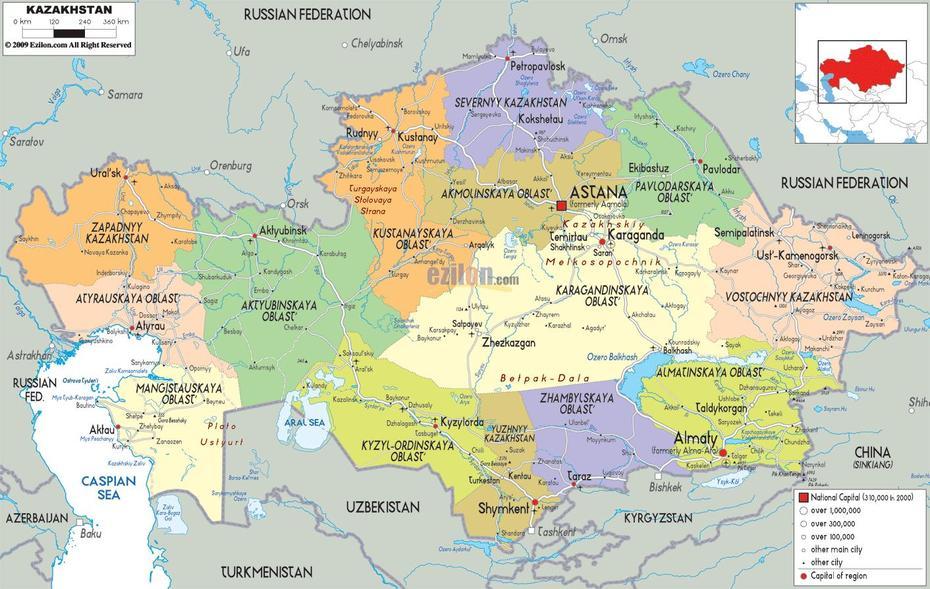 Political Map Of Kazakhstan – Ezilon Maps, Öskemen, Kazakhstan, Kazakhstan Location, Kazakhstan History