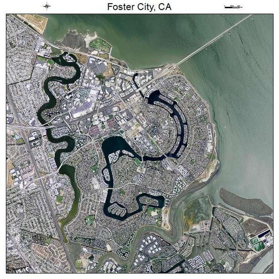 Aerial Photography Map Of Foster City, Ca California, Foster City, United States, United States  Oceans, United States Counties