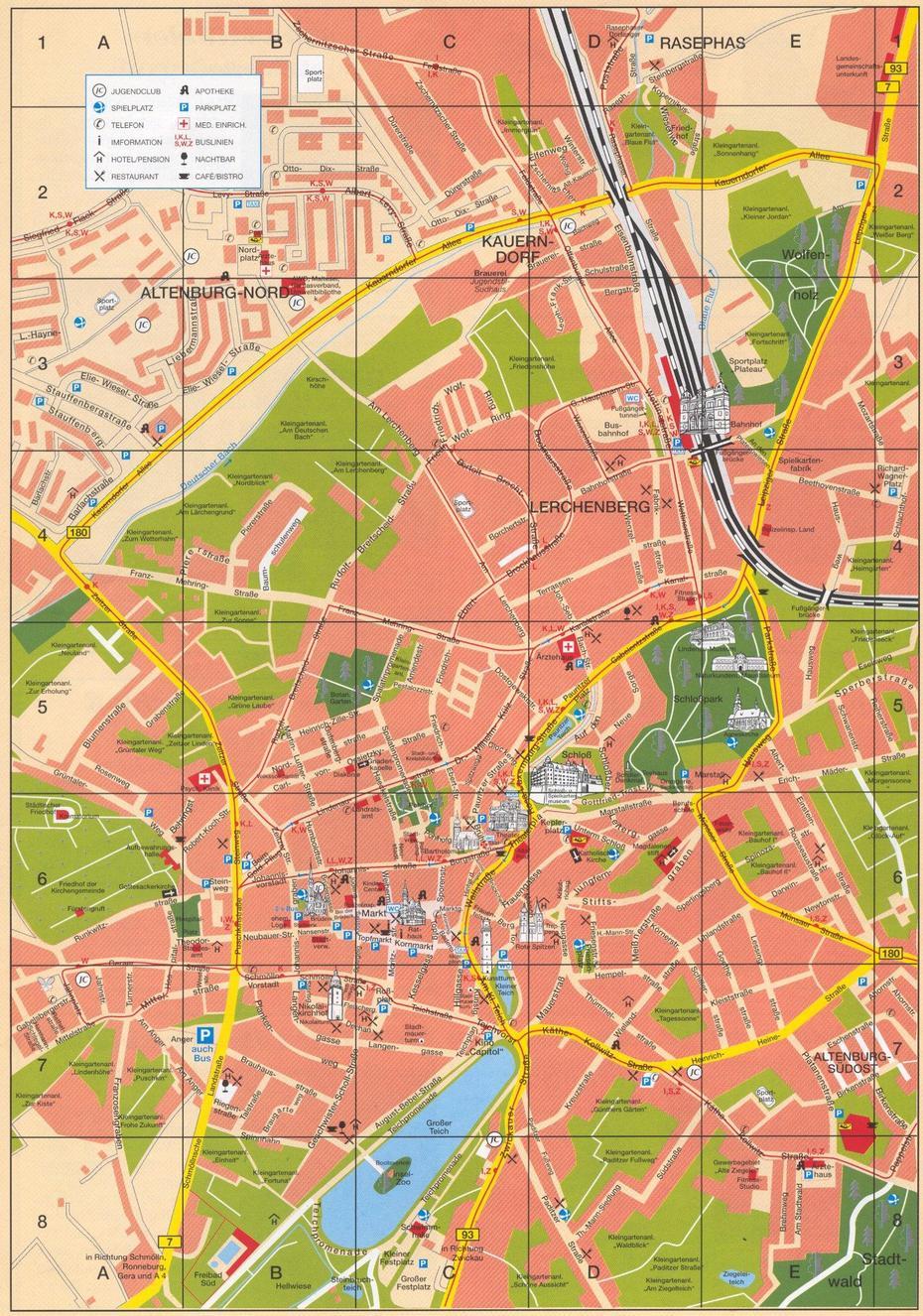 Altenburg Tourist Map – Altenburg Germany  Mappery, Altenburg, Germany, Goppingen Germany, Thuringia Germany