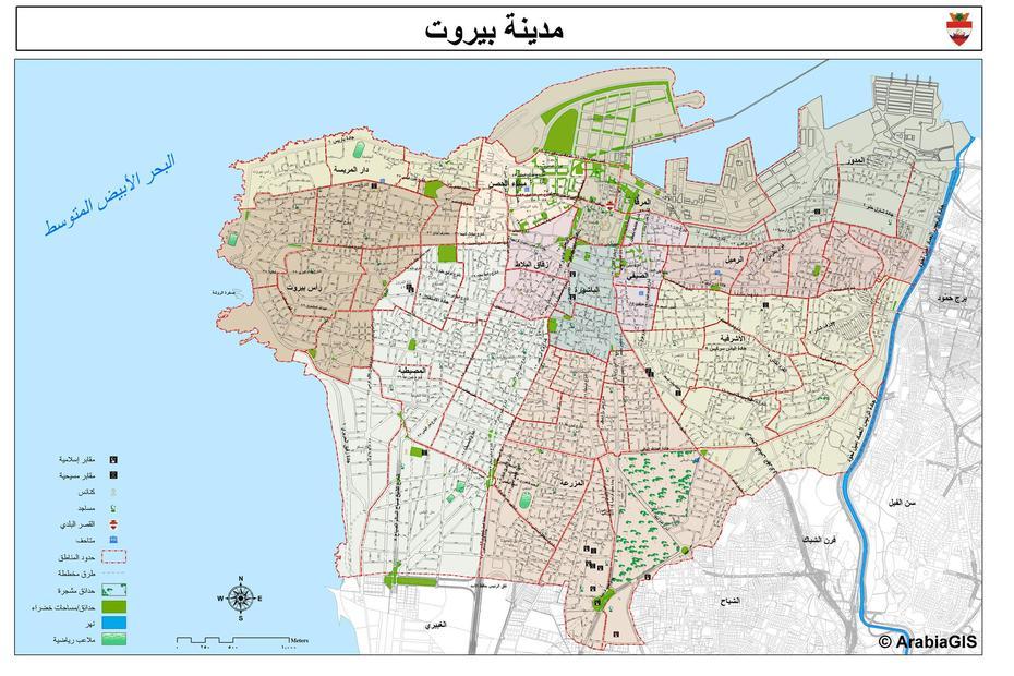 Beirut Tourist Map – Beirut  Mappery, Beirut, Lebanon, Beirut Location, Country Of Lebanon