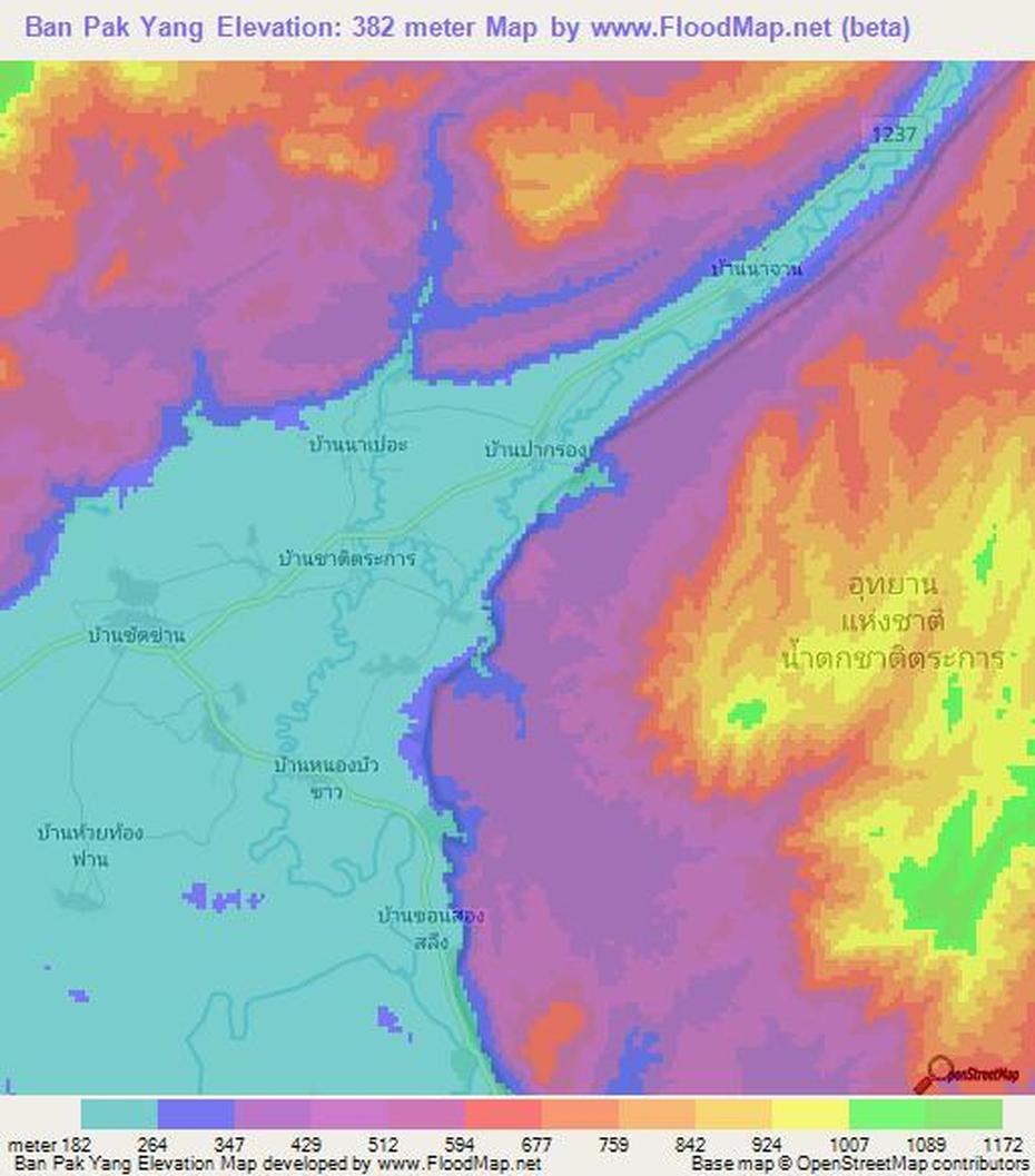 Elevation Of Ban Pak Yang,Thailand Elevation Map, Topography, Contour, Ban Pak Phun, Thailand, Udon Thani Thailand, Hill Tribe Thailand