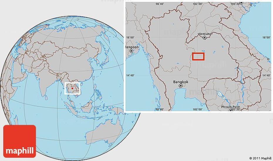 Gray Location Map Of Chum Phae, Chum Phae, Thailand, Khon Kaen  Province, Khon Kaen  Nightlife