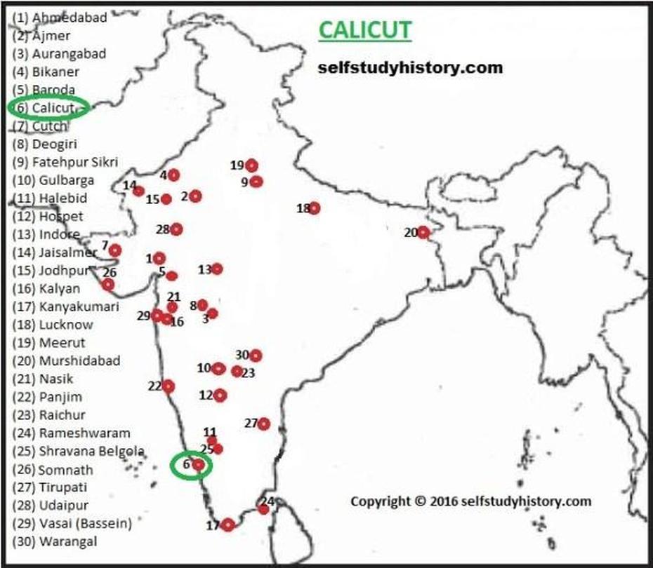 Indian History Through Map- Part-C  Self Study History, Calicut, India, Chennai India, Kochi