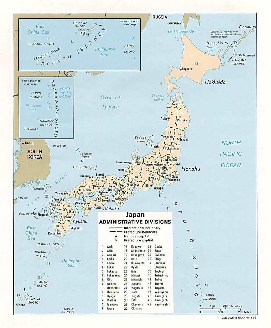 Map Of Japan (Administrative Divisions) : Worldofmaps – Online Maps …, Shōbara, Japan, Simple  Of Japan, City  Of Japan