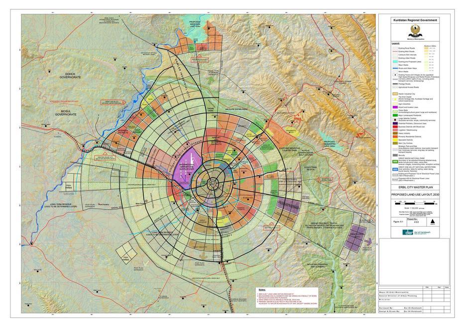 Masterplan For The City Of Erbil, Iraq. The Plan Describes A 80Km Wide …, Erbil, Iraq, North Iraq, Modern Iraq