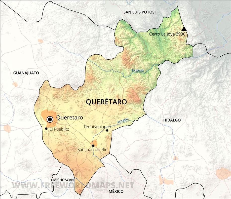 Queretaro Map, Querétaro, Mexico, Estado De  Queretaro, Querétaro Mx