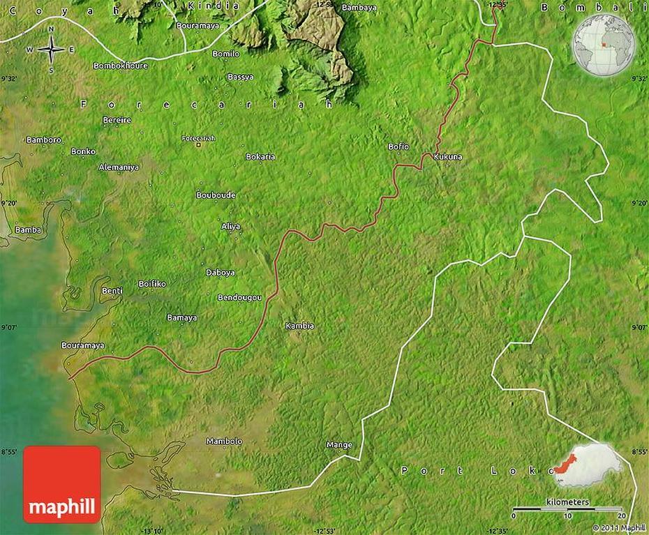 Satellite Map Of Kambia, Kambia, Sierra Leone, Sierra Leone Schools, Sierra Leone District