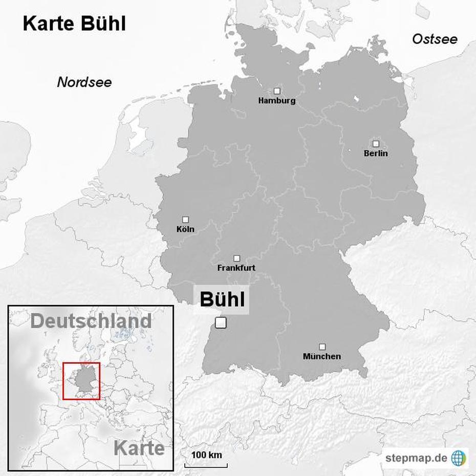 Stepmap – Karte Buhl – Landkarte Fur Deutschland, Bühl, Germany, Nordlingen Germany, Oberkochen Germany