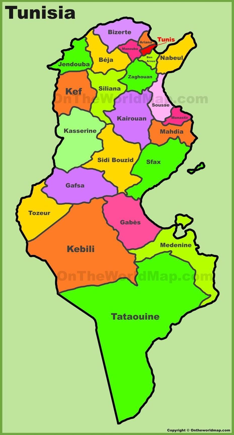 Tunis City, Tunisia Geography, Administrative Divisions, Tunis, Tunisia