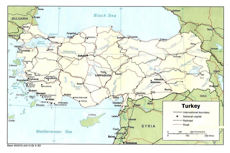 Turkey  Outline, Turkey  With Cities, Printable, Sındırgı, Turkey