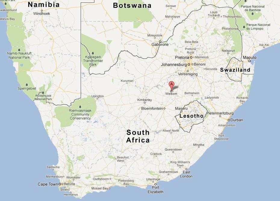 Welkom Map, Welkom, South Africa, Welkom Free State, Bloemfontein South Africa