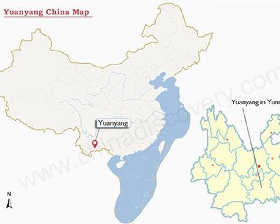 Yuanyang China Map, Yuanyang Tourist Map, Yuanyangzhen, China, China On  Of World, China Road