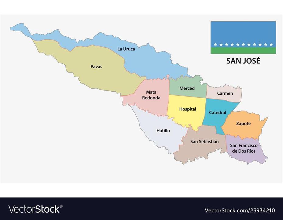 Administrative And Political Map Of San Jose Vector Image, San Jose, Philippines, San Jose City Philippines, Downtown San Jose Ca