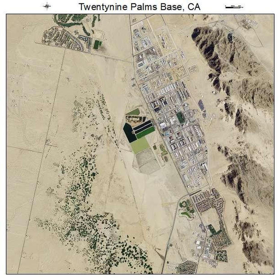 Aerial Photography Map Of Twentynine Palms Base, Ca California, Twentynine Palms, United States, Twentynine Palms Base, 29 Palms Range