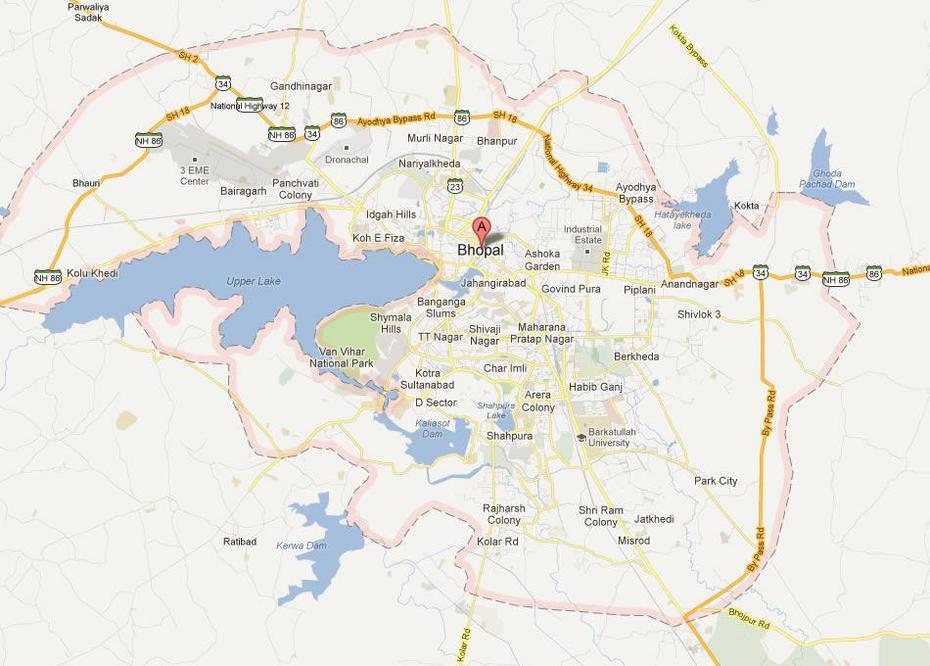 Bhopal Map, Bhopāl, India, Bangalore India, Raipur India