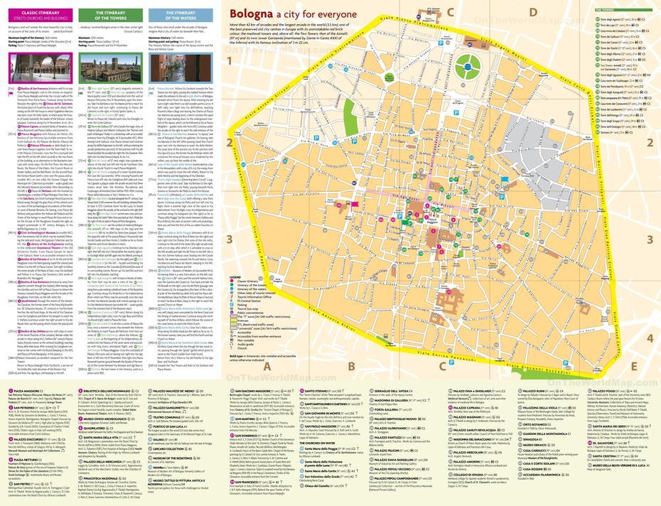 Bologna City Centre Map, Bologna, Italy, Arezzo Italy, Lucca Italy City