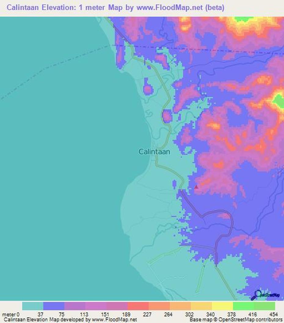 Elevation Of Calintaan,Philippines Elevation Map, Topography, Contour, Calintaan, Philippines, Philippines Powerpoint Template, Philippines Road