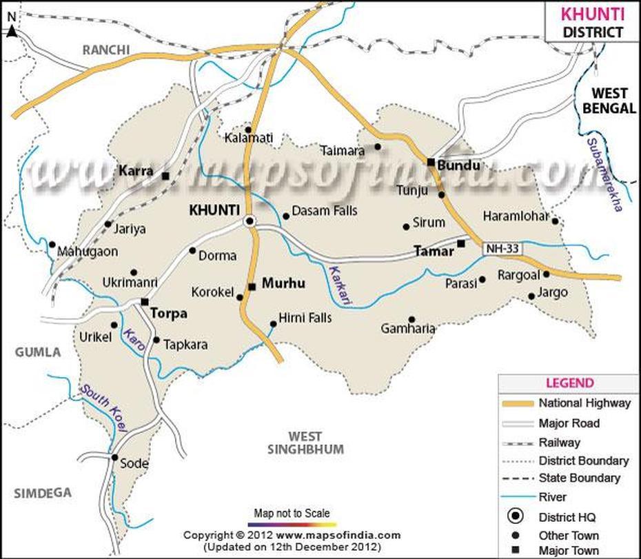 Jharkhand  District Wise, Of Jharkhand India, District , Khunti, India