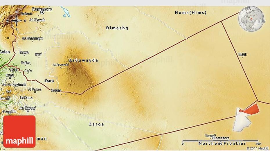 Jordan Location On World, Jordan Arabia, Physical, Al Mafraq, Jordan