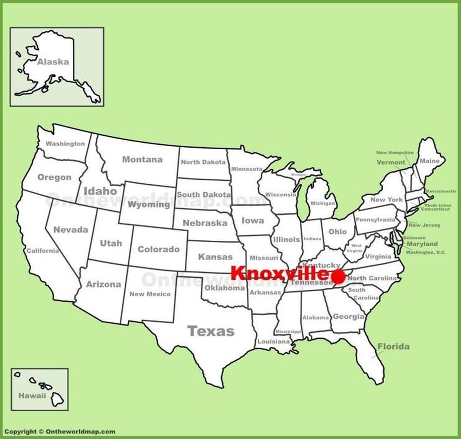 Knoxville Location On The U.S. Map, Knoxville, United States, Knoxville Sunsphere, Knoxville Nightlife