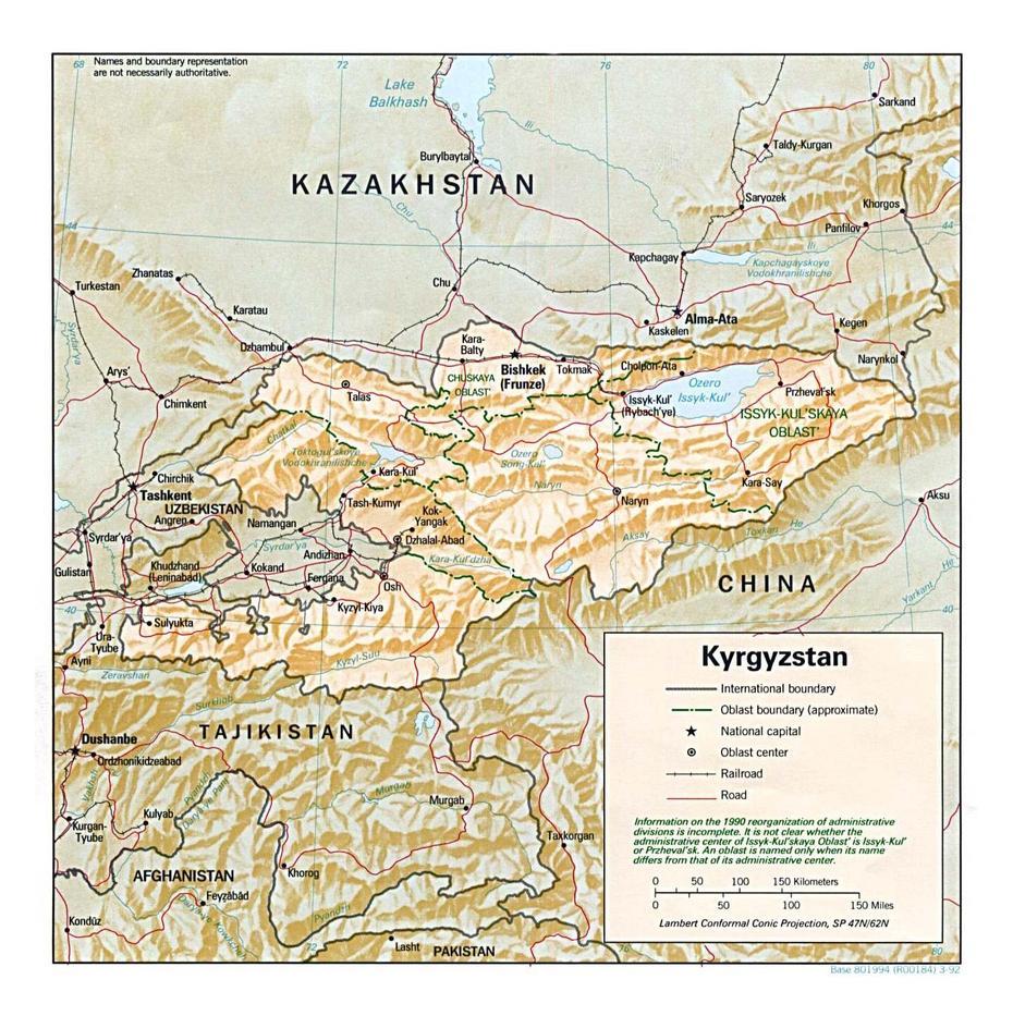 Large Political And Administrative Map Of Kyrgyzstan With Relief, Roads …, Aravan, Kyrgyzstan, Bishkek Kyrgyzstan, Kyrgyzstan Capital