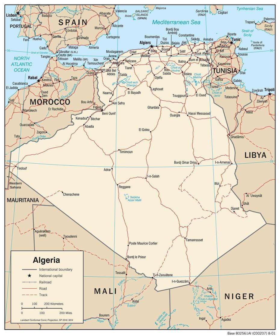 Large Political Map Of Algeria. Algeria Large Political Map | Vidiani …, Algiers, Algeria, Algeria In, Of Algiers