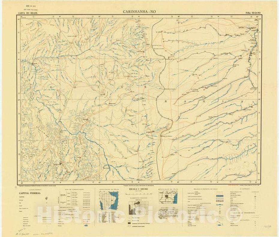 Map : Carinhanha – No, Brazil 1951, Carta Do Brasil , Antique Vintage …, Carinhanha, Brazil, Brazil Cities, Detailed  Of Brazil