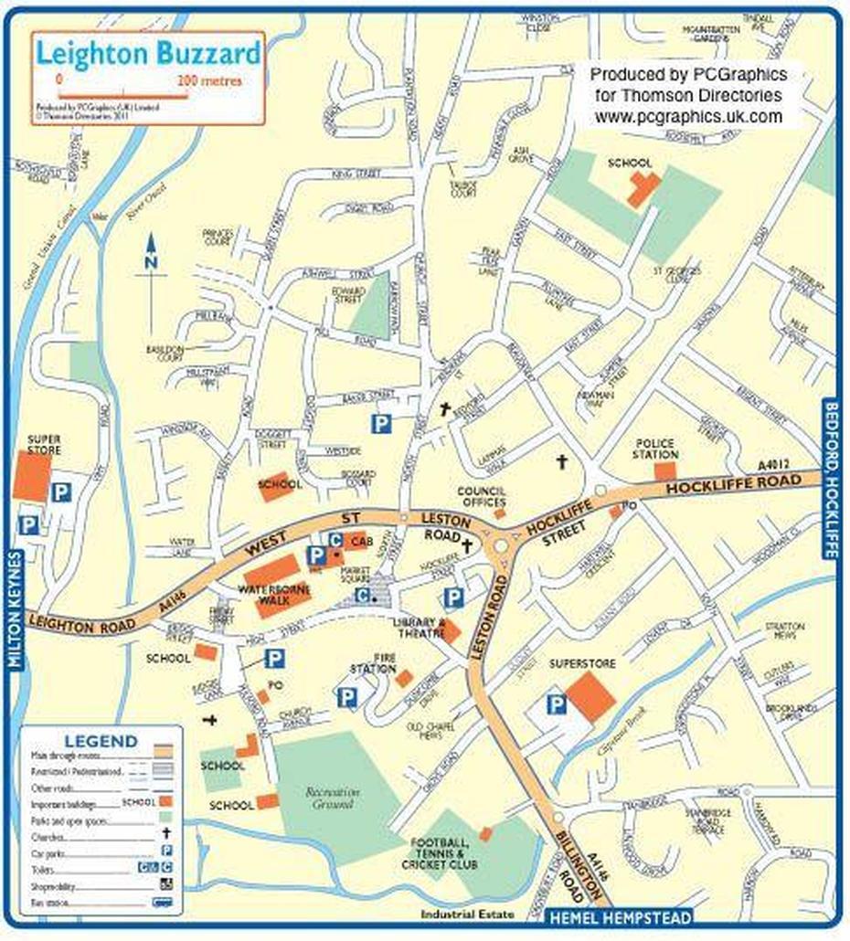 Map Of Leighton Buzzard Created In 2011 For Thomson Directories. One Of …, Leighton Buzzard, United Kingdom, Ludlow England, Bus Route