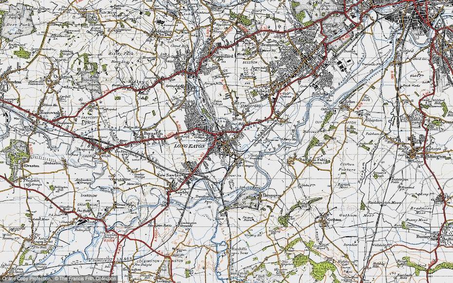 Map Of Long Eaton, 1946 – Francis Frith, Long Eaton, United Kingdom, British Rail  Sandwich, Tourist  Of Gravesend