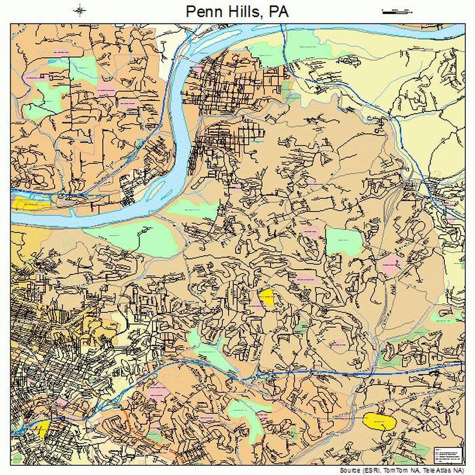 Penn Hills Pennsylvania Street Map 4259040, Penn Hills, United States, Pennsylvania County, Penn Hills Municipality