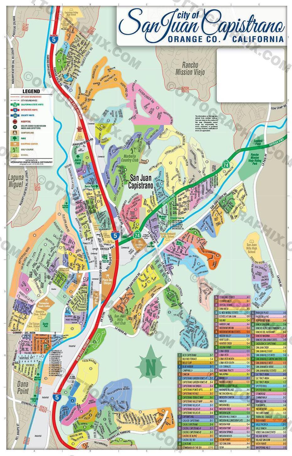 San Juan Capistrano Map, Orange County, Ca  Otto Maps, San Juan Capistrano, United States, Santa Monica California, Laguna Beach California