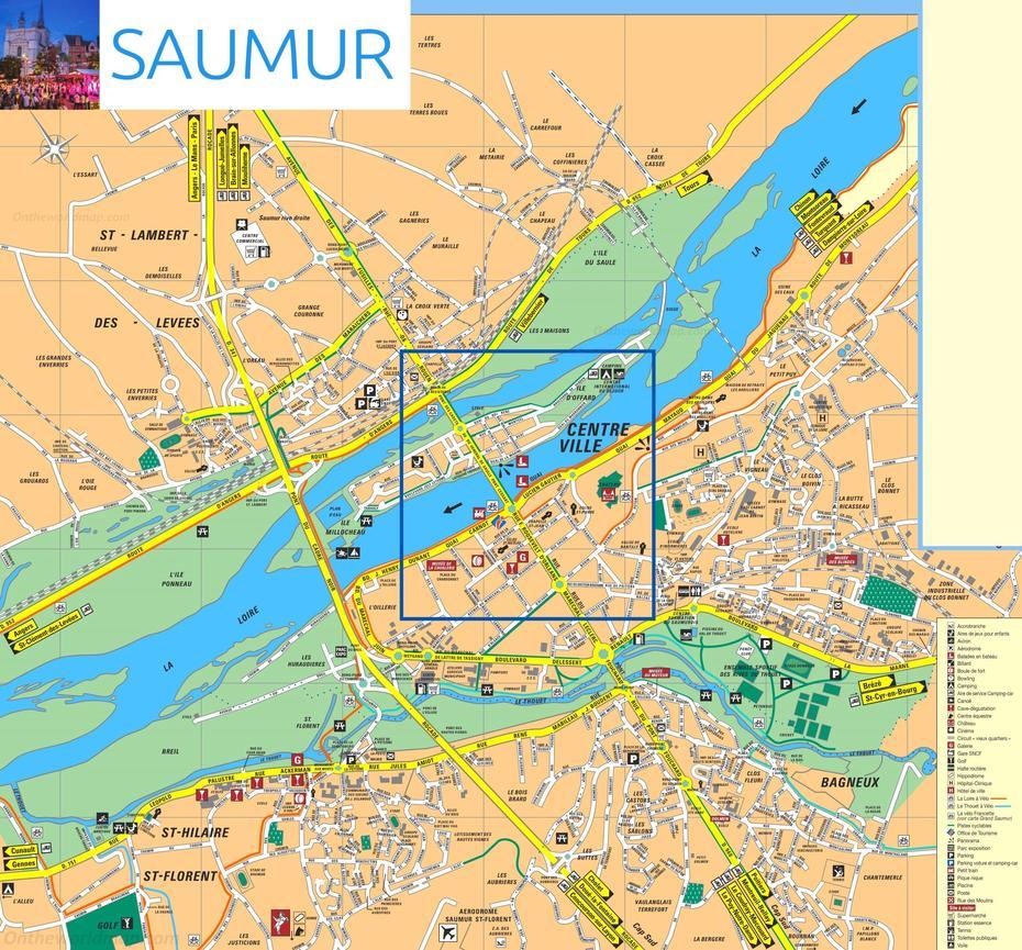 Saumur Tourist Map, Saumur, France, Chateau De Saumur, Saumur Loire Valley