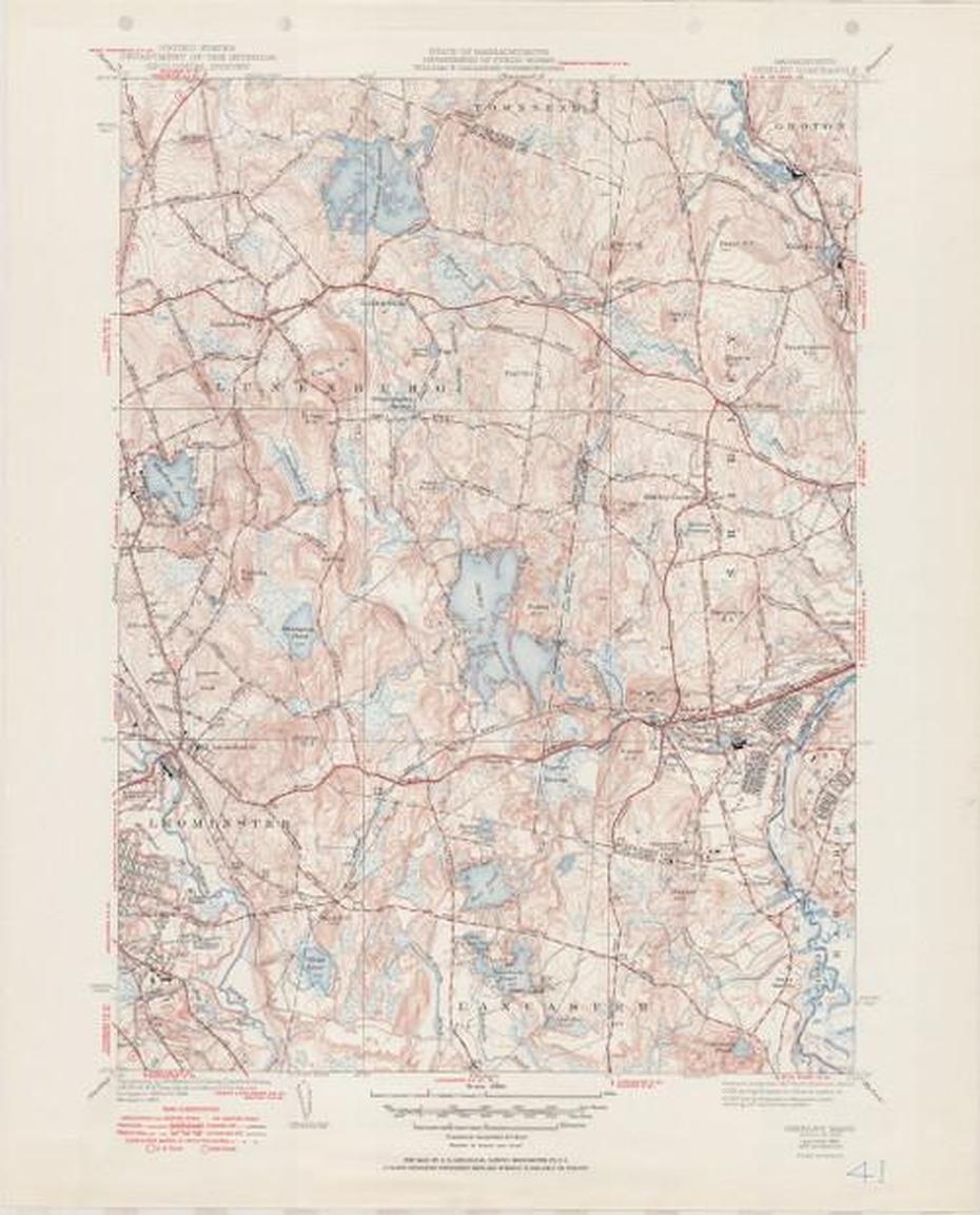 Shirley, Ma 1939-1951 Original Usgs Old Topo Map 7X7 Quad 31680 – Ma-41 …, Shirley, United States, United States  For Kids, Detailed  United States