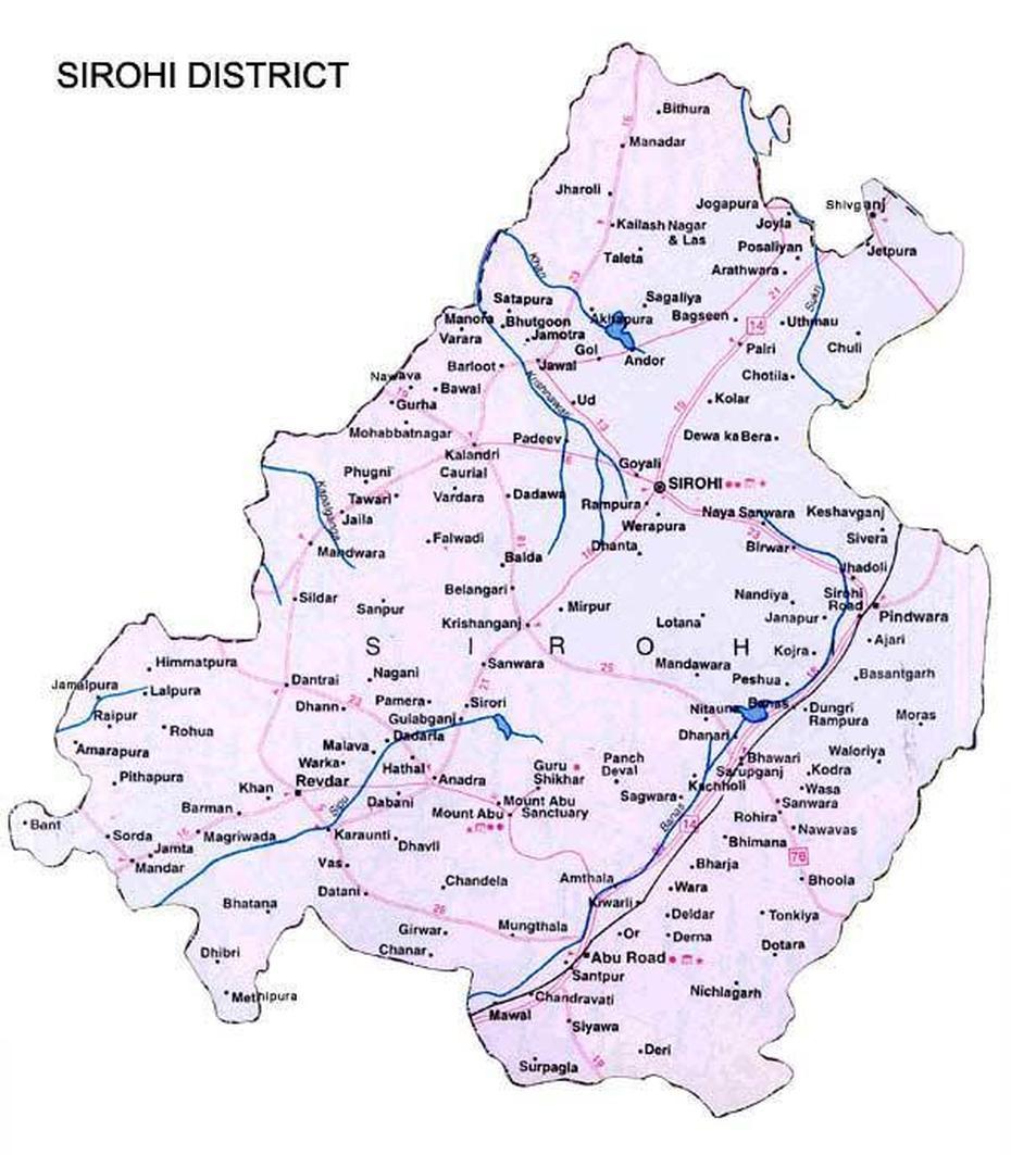 Sirohi District Map – View Sirohi District Road Map Of Sirohi District, Sirohi, India, Mount  Abu, Mt.  Abu
