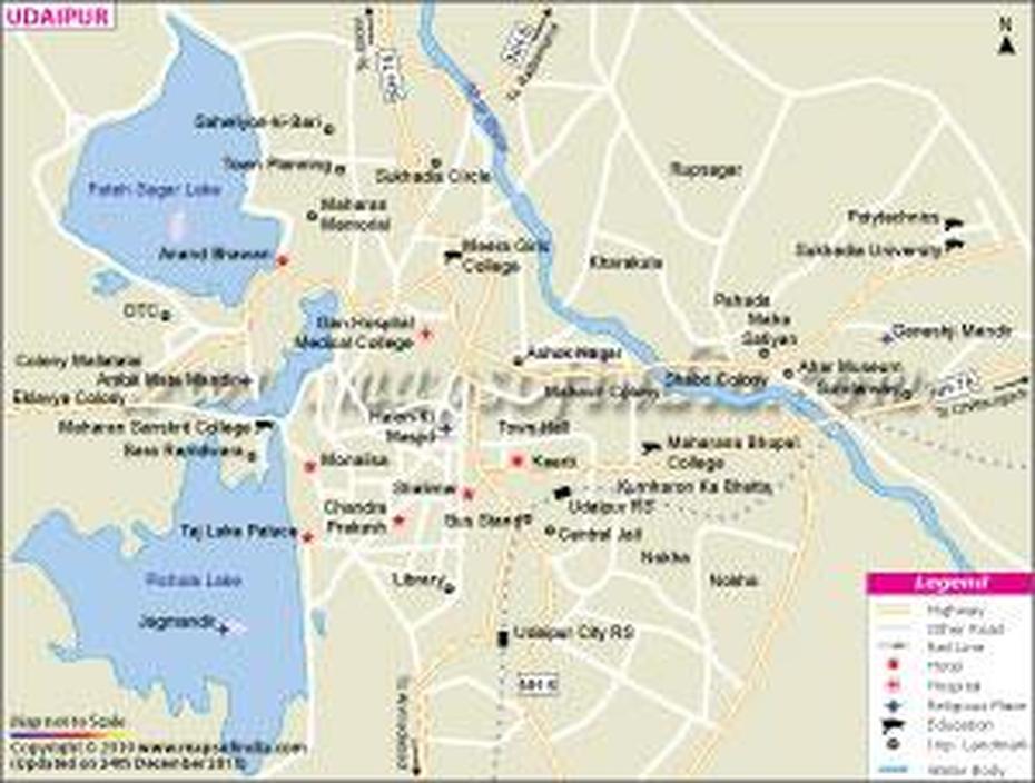 Udaipur City Map | Color 2018, Udaipur, India, Udaipur- Rajasthan, Udaipur District