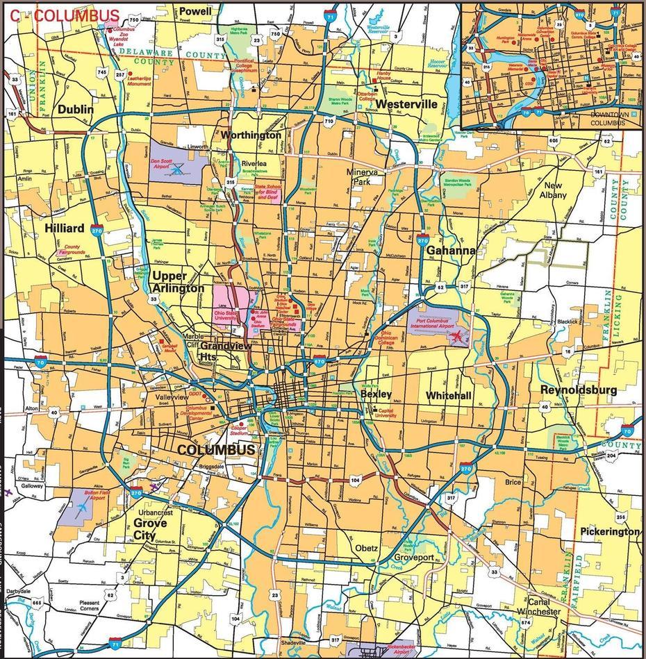 United States  Michigan, Ohio Us, Print, Columbus, United States