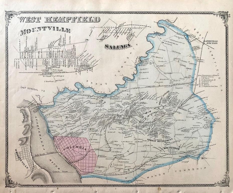 West Hempfield Township Map Original 1875 Lancaster County | Etsy, Hempfield, United States, United States  Simple, Cool United States