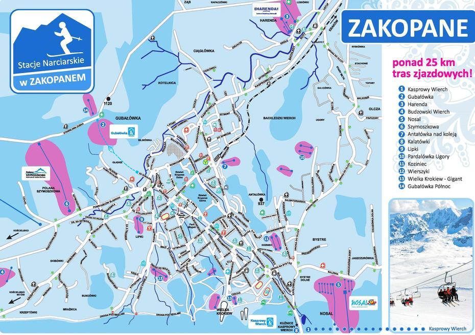 Zakopane Ski Map, Zakopane, Poland, Zakopane Hotels, Belvedere Hotel Zakopane Poland