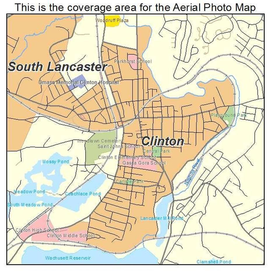 Aerial Photography Map Of Clinton, Ma Massachusetts, Clinton, United States, President Of The United States Nest, Bill Clinton Arkansas