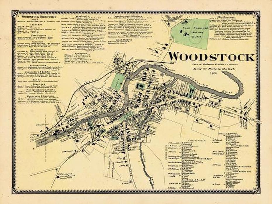 B”1869, Woodstock Town, Vermont, United States Giclee Print …”, Woodstock, United States, United States  For Kids, Detailed  United States