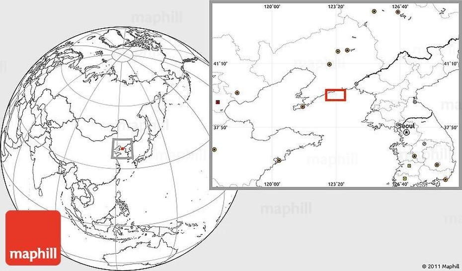 Blank Location Map Of Zhuanghe, Zhuanghe, China, World  Showing China, Zhuanghe Dalian