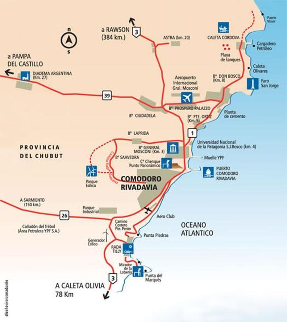 Comodoro Rivadavia Region Tourist Map – Comodoro Rivadavia Argentina …, Comodoro Rivadavia, Argentina, Chubut Argentina, Chubut