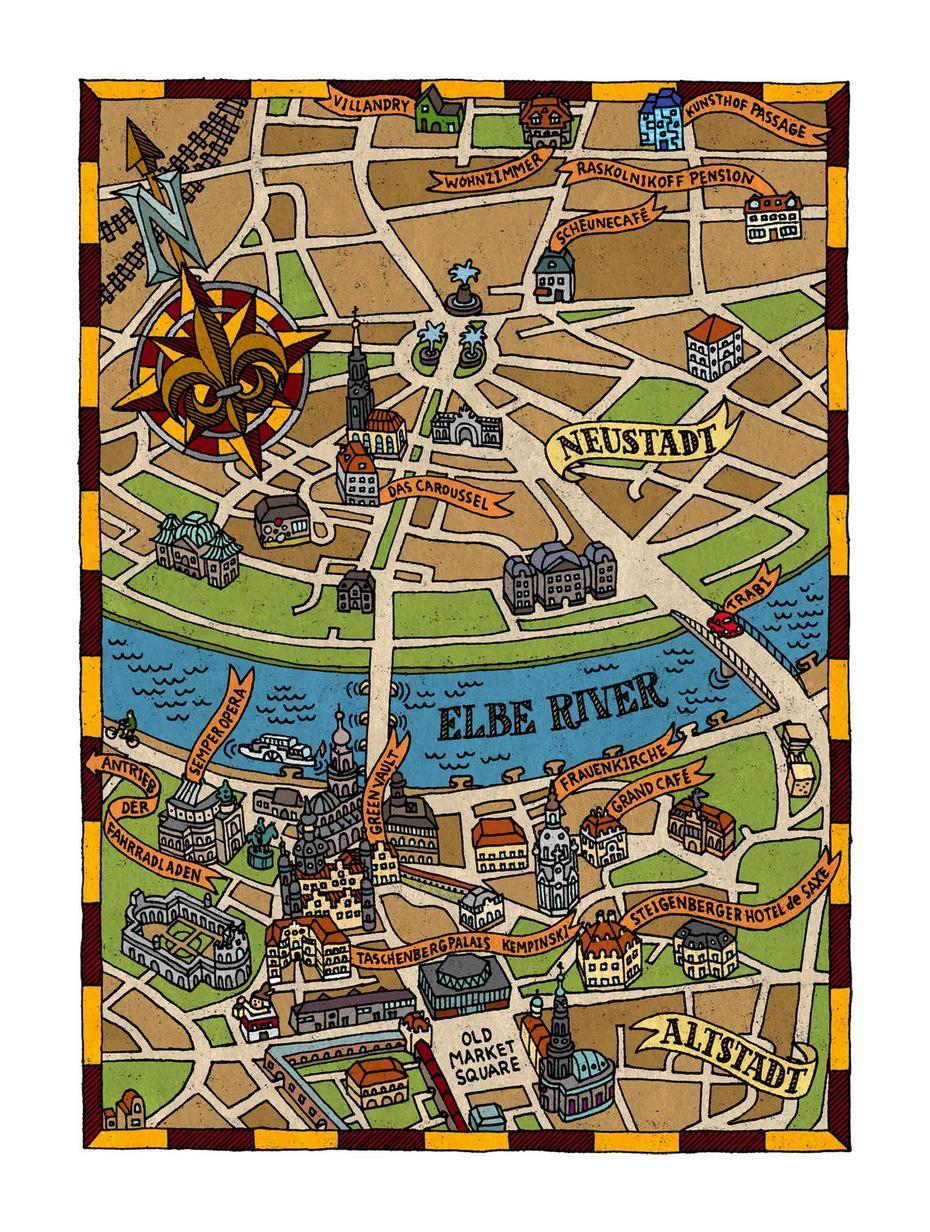 Detailed Illustrated Map Of Dresden | Dresden | Germany | Europe …, Dresden, Germany, Dresden Tn, Of Dresden Ohio