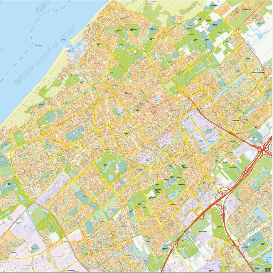 Digital City Map The Hague | The World Of Maps, The Hague, Netherlands, Amsterdam Netherlands, The Hague City