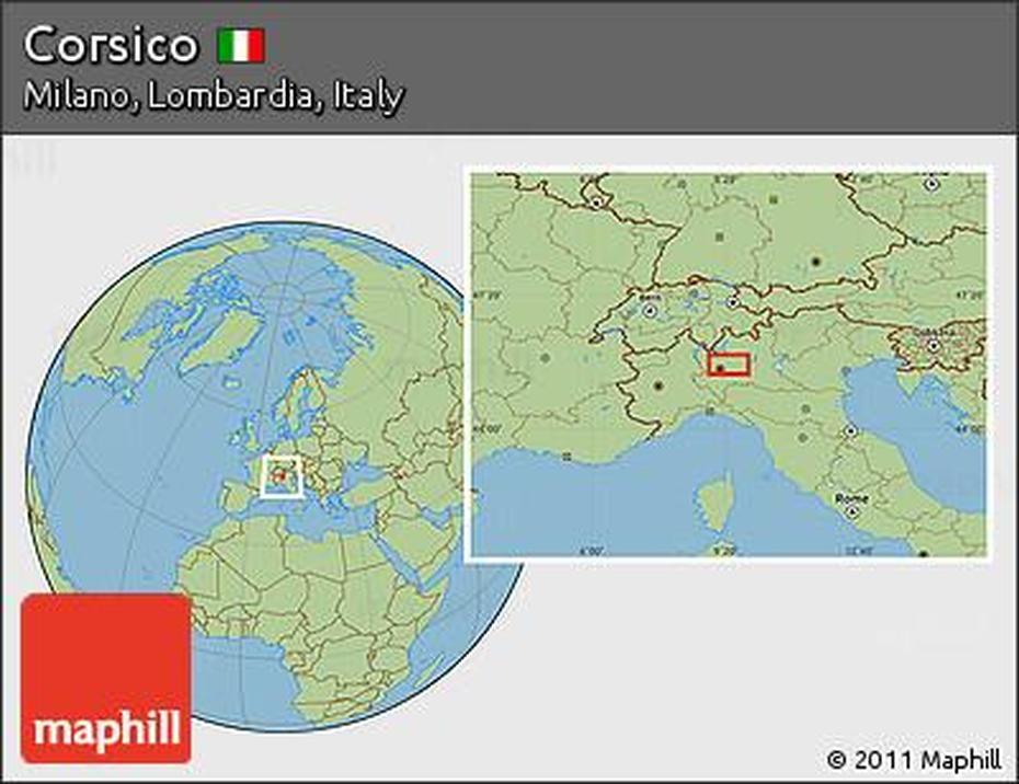 Free Savanna Style Location Map Of Corsico, Corsico, Italy, Assago, Savigliano