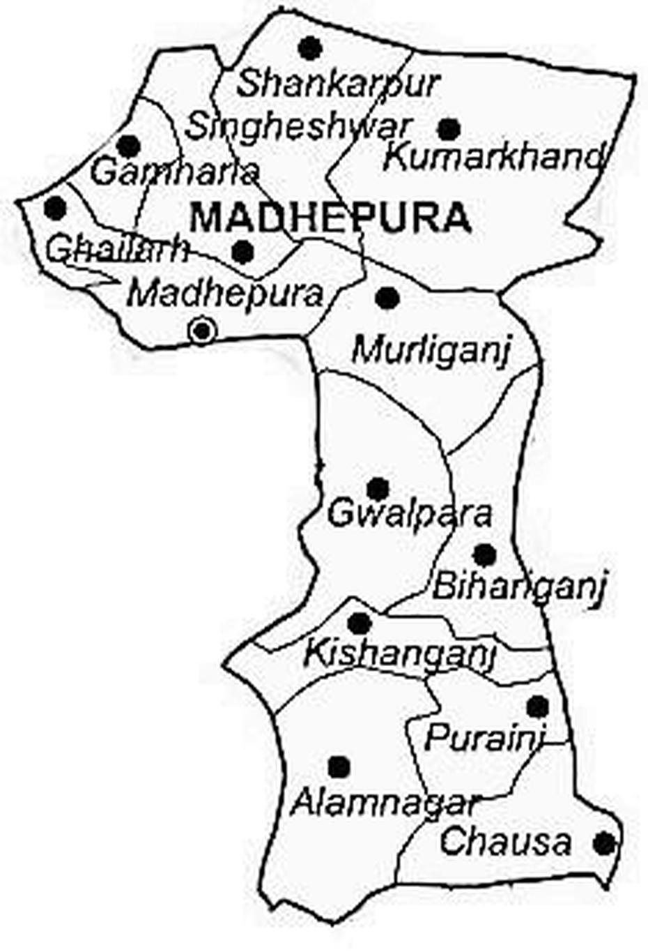 Madhepura District | Madhepura District Map, Madhepur, India, Ganesh Talai India, Political