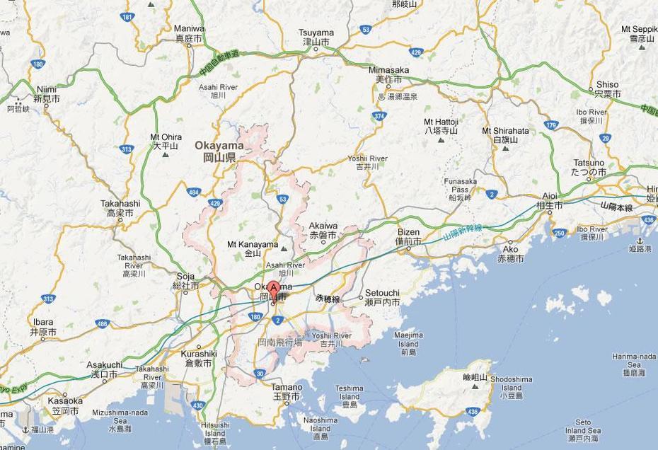 Okayama Map, Okayama, Japan, Okayama City, Okayama City Japan