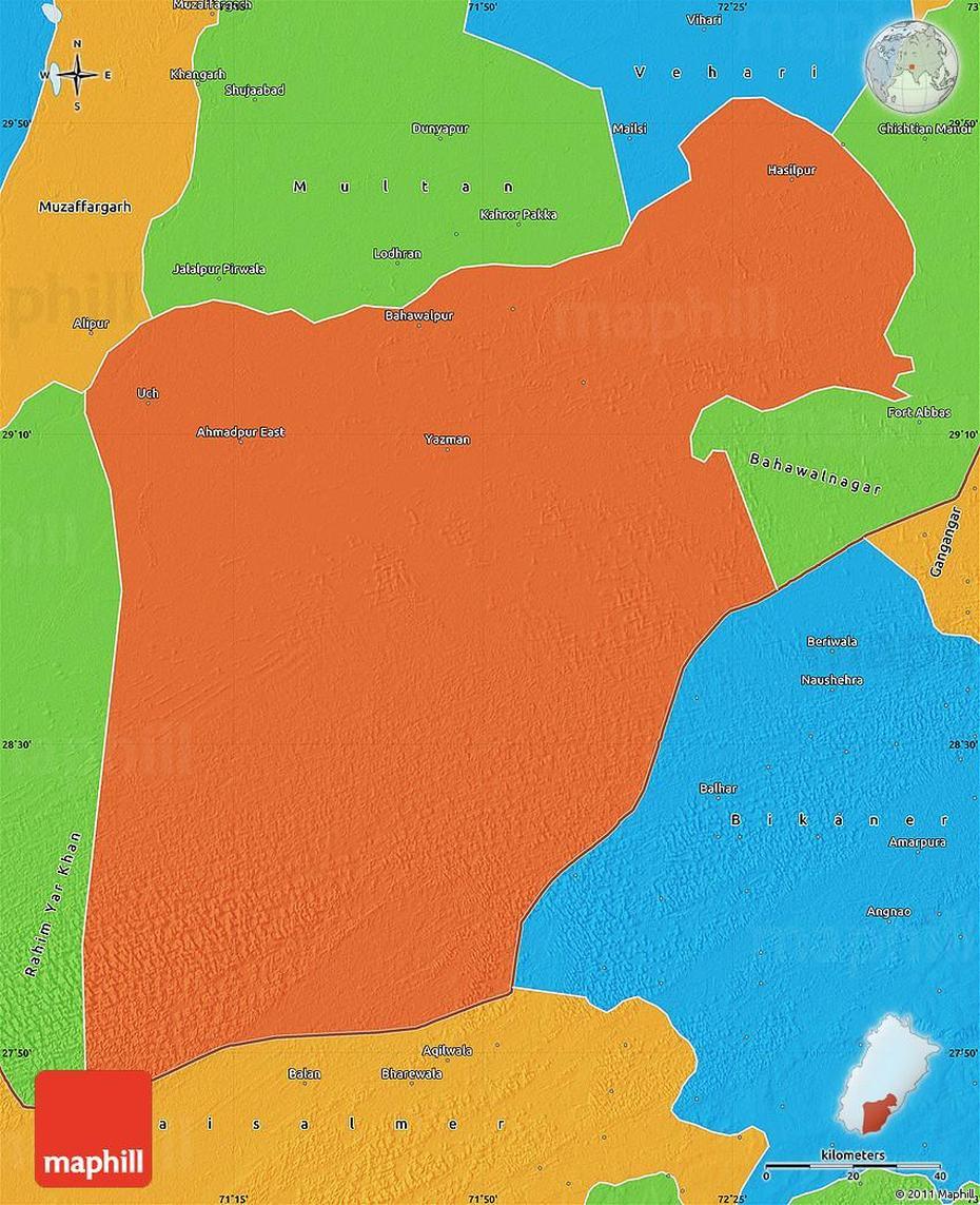 Political Map Of Bahawalpur, Bahawalpur, Pakistan, Rawalpindi Pakistan, Bahawalnagar