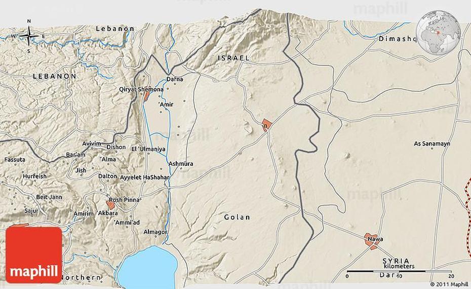 Shaded Relief 3D Map Of As Sanamayn, Aş Şanamayn, Syria, Syria  Middle East, Syria On  Of World